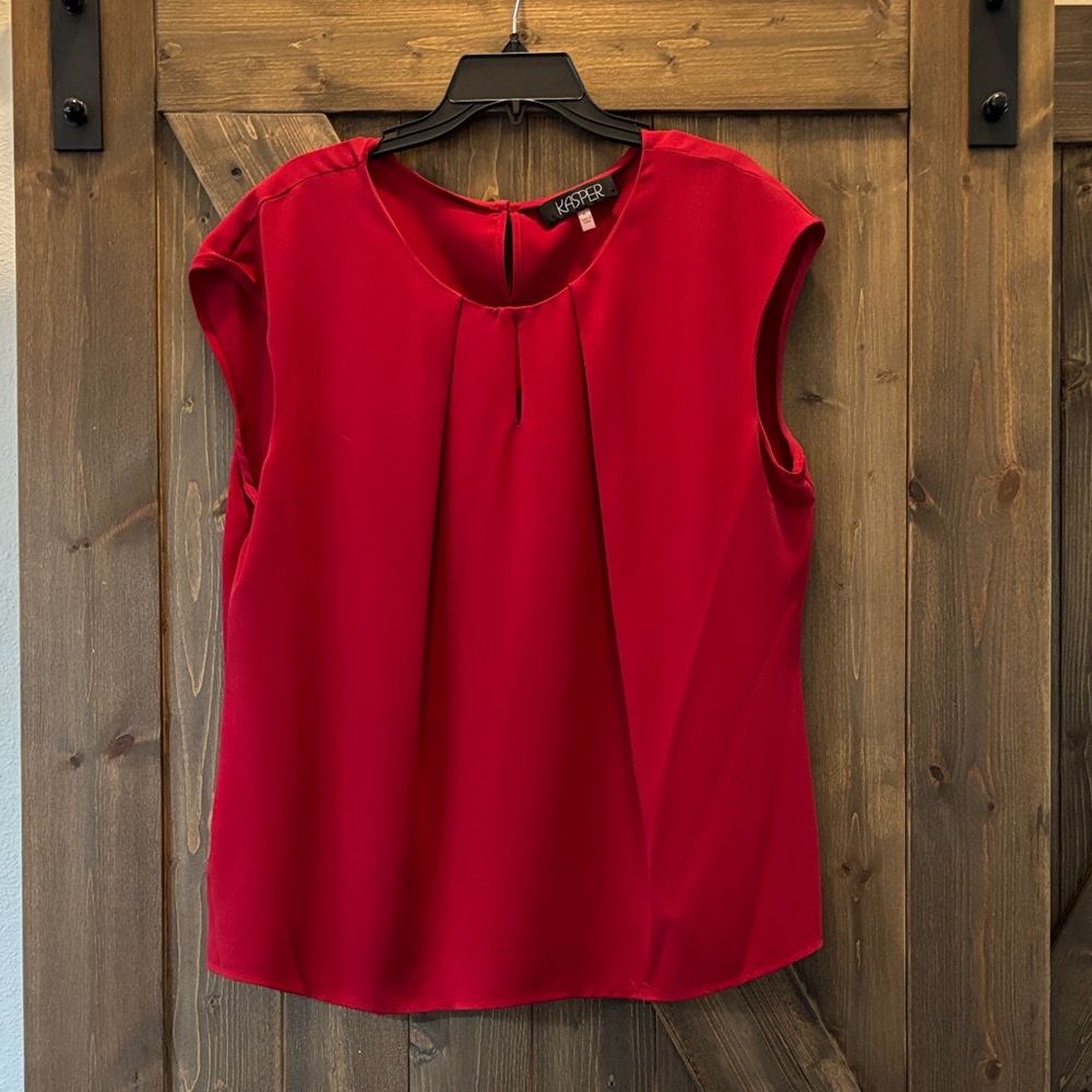 Kasper Bold Red Blouse